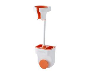 Support Rotatif pour Sèche-cheveux Mural sans Perçage, Plastique | Orange, Réglage Directionnel, Rangement Salle de Bain, Organisateur Simple pour Outils Capillaires et Accessoires