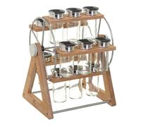 FIVE Simply Smart - Présentoir à Épices Rotatif Moulin 15 Pots Naturel Marron G