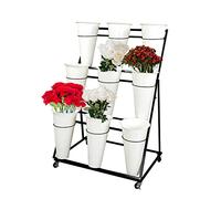 Support roulant à 3 niveaux pour plantes - Étagère mobile de jardin pour intérieur/extérieur