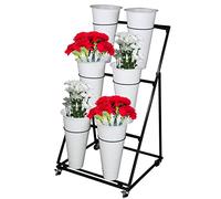 Support roulant à 3 niveaux pour plantes - Étagère mobile de jardin pour intérieur/extérieur