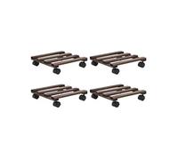 vidaXL Support roulant à plantes Bois de cèdre 4 pcs 25 x 25 cm