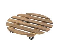 Support roulant en bois pour plantes en pot avec support pour pots de fleurs d'intérieur et d'extérieur Plateau roulant de jardin