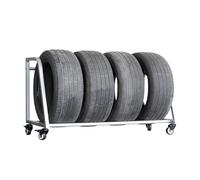 Support Roulant Métallique Pour Pneus, Porte-Pneus Robuste En Acier, Remorque De Stockage Et De Transport De Pneus, Chariot Mobile De Stockage De Pneus À 4 Roues, 50 X 23,6 X 27,6 Pouces, Rouge Et Gr