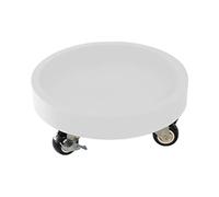 Support roulant pour plantes avec roues pivotantes à 360°, chariot robuste pour intérieur/extérieur, bac de fleurs sur pied blanc, 20 cm, décoration de maison et de jardin