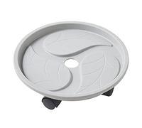 Support roulant pour plantes avec roulettes - Présentoir de fleurs rond en pot, chariot mobile pour intérieur/extérieur, support de pot en plastique (grande taille)