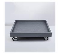Support roulant pour plantes avec roulettes - Support de pot de fleurs en résine robuste - Chariot carré pour plantes en pot - Présentoir polyvalent intérieur/extérieur - Soucoupe en plastique pour