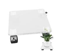 Support roulant pour - Support carré à roulettes en acrylique transparent | Pot de jardin, soucoupe pour intérieur et extérieur