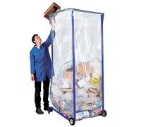 Support sac poubelle d'intérieur à roulettes Mottez bleu sans couvercle 1000 à 2500 L
