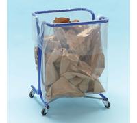 Support sac poubelle d'intérieur à roulettes Mottez bleu sans couvercle 240 L