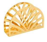 Support Serviettes Doré, Porte - Serviettes Design Demi - Cercle, Acier Inoxydable Antidérapant 9x13x4cm - Élégant, Durable, Idéal pour Pique - Niques et Cuisine