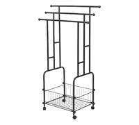 Support Serviettes en Fer 108 cm, Rangements 3 Niveaux avec Panier et 4 roulettes - Séchage Rapide, Mobilité Facile, Usage Polyvalent pour Salle de Bain et Chambre