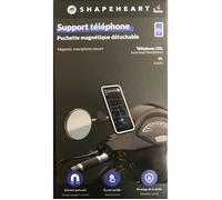 Support smartphone magnétique - SHAPEHEART - 2XL - Noir - Aimant breveté 50x - Anti-vibration 360°
