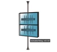 Support sol-plafond inclinable pour 4 écrans TV back to back 32" - 75" Vesa max 600x400