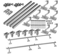 Support solaire pour toit en tuiles | Kit de montage pour 2 panneaux I Lot de crochets de toit en acier inoxydable 3 fois fixés. Pinces de rail de montage en aluminium