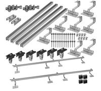 Support solaire pour toit en tuiles | Kit de montage pour 2 panneaux I Lot de crochets de toit en acier inoxydable 3 fois fixés. Pinces de rail de montage en aluminium