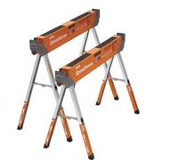 Bora Portamate Speedhorse XT PM-4550T Lot de 2 chevalet de sciage à hauteur réglable de 76,2 à 91,4 cm, dessus en métal pour 5,1 x 10,2 cm, pour entrepreneurs et charpentiers, orange