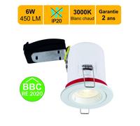 Support spot BBC IP20 + GU10 6W 450lm inclus - garantie 2 ans