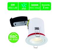 Support spot BBC salle de bain IP65 + GU10 6W 450lm inclus - garantie 2 ans