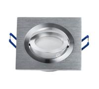 Support spot carré encastrable orientable aluminium - LAMPESECOENERGIE - GU10 - Gris - Design