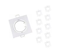 Support Spot Encastrable GU10 LED Orientable Carré BLANC - Pack de 10