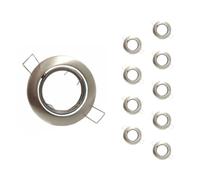 Support Spot Encastrable GU10 LED Orientable Rond INOX (Pack de 10) - SILAMP