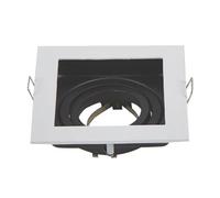 Support Spot Encastrable GU10 Orientable Carré Blanc/Noir - SILAMP