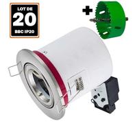 Support Spot - EUROPALAMP - RT2012 - Alu brossé - Douille GU10 - 20 pièces