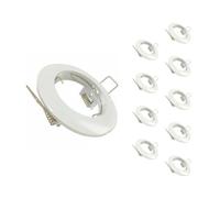 Support Spot GU10 LED Rond BLANC - Pack de 10