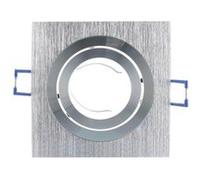 Support Spot LED Orientable et clipsable Carré 92 Argent brossé Argent G
