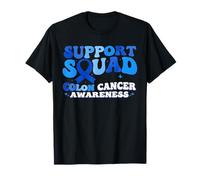 Support Squad Ruban Bleu de Sensibilisation au Cancer du côlon Colorectal T-Shirt