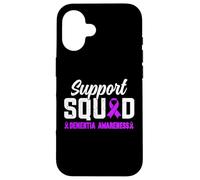Support Squad Ruban de sensibilisation à la démence et à la maladie d'Alzheimer Violet Coque pour iPhone 16