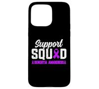 Support Squad Ruban de sensibilisation à la démence et à la maladie d'Alzheimer Violet Coque pour iPhone 15 Pro Max