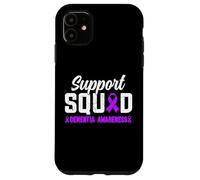 Support Squad Ruban de sensibilisation à la démence et à la maladie d'Alzheimer Violet Coque pour iPhone 11