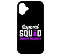 Support Squad Ruban de sensibilisation à la démence et à la maladie d'Alzheimer Violet Coque pour iPhone 16 Plus