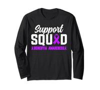 Support Squad Ruban de sensibilisation à la démence et à la maladie d'Alzheimer Violet Manche Longue