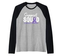 Support Squad Ruban de Sensibilisation à la maladie d'Alzheimer Violet Manche Raglan