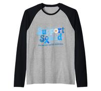 Support Squad Ruban rétro de sensibilisation à la maladie de Huntington Manche Raglan