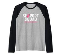 Support Squad - Ruban Rose de Sensibilisation au Cancer du Sein Manche Raglan