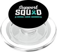 Support Squad - Sensibilisation au cancer du col de l'utérus - Guerriers de ruban bleu sarcelle PopSockets PopGrip pour MagSafe
