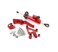 Support Stabilisateur Amortisseur Direction CNC Moto pour Ducati Monster 696 795 796 2008-2025 Kit Montage Amortisseur Directions Moto Stabilisateur Support(Ensemble 3)