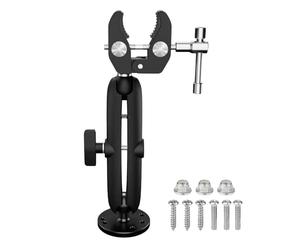 Support stabilisateur pour moteur électrique en aluminium - Collier de serrage, support anti-vibrations | Système de bras stabilisateur réglable à 360 degrés, fixation robuste pour bateau avec prise e