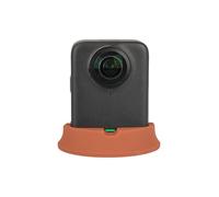 Support Stable pour Bureau pour DJI Osmo 360 caméra Base de Fixation en Silicone pour Voiture Support antidérapant pour Bureau avec Fonction de Recharge Verticale (Version de Bureau Orange)
