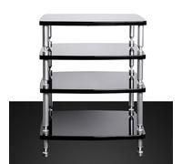 Support Stéréo for Lecteur de Disque, Meuble d'angle, Support Multimédia AV | Centre de Divertissement avec étagères, étagère Multimédia for Tour Audio, étagère Audiovisuelle(4 Tier)