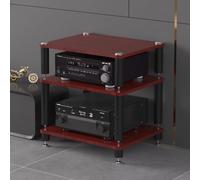 Support stéréo mobile en teck - Support multimédia AV et tour de rangement pour tourne-disques, récepteurs stéréo et composants de divertissement - Idéal pour les salles de jeux et d'enregistrement