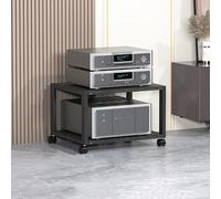 Support stéréo réglable à 2 à 5 niveaux et armoire audio, console multimédia d'angle pour TV et jeux, centre de divertissement polyvalent avec étagères, petit design peu encombrant