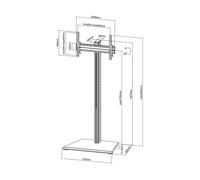 Support sur pied pour écran TV 32" - 75" Hauteur 175cm à poser, Inclinable