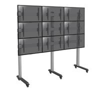 Support sur pieds mur d'images 9 écrans TV 45''-50'' - A roulettes