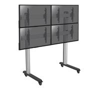 Support sur pieds mur d'images pour 4 écrans TV 45''-55'' - Hauteur 175cm - A roulettes
