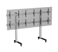 Support sur pieds pour 6 écrans TV 45''-50'' - Hauteur 180 cm - A roulettes