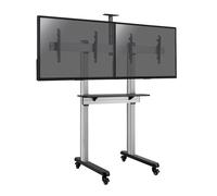 Support sur pieds visioconférence pour 2 écrans TV 45''-55'' - A roulettes